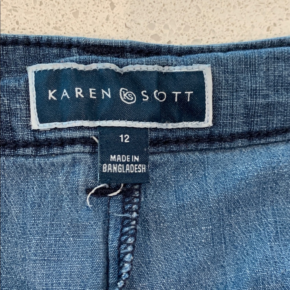 Karen Scott Blue Denim Skort - Picture 5 of 10